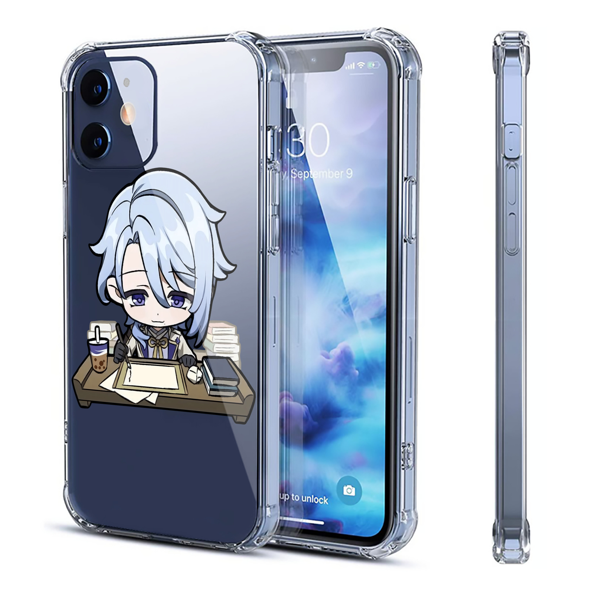 げんし神 神里綾人 かみさとあやと genshin Kamisato Ayato 【iPhone 12シリーズ対応】透明スマホケース（クリアソフトケース）